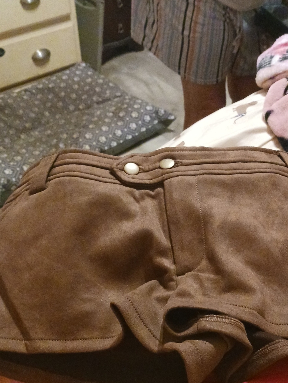 wild fable Brown Faux-Suede High-Rise Shorts